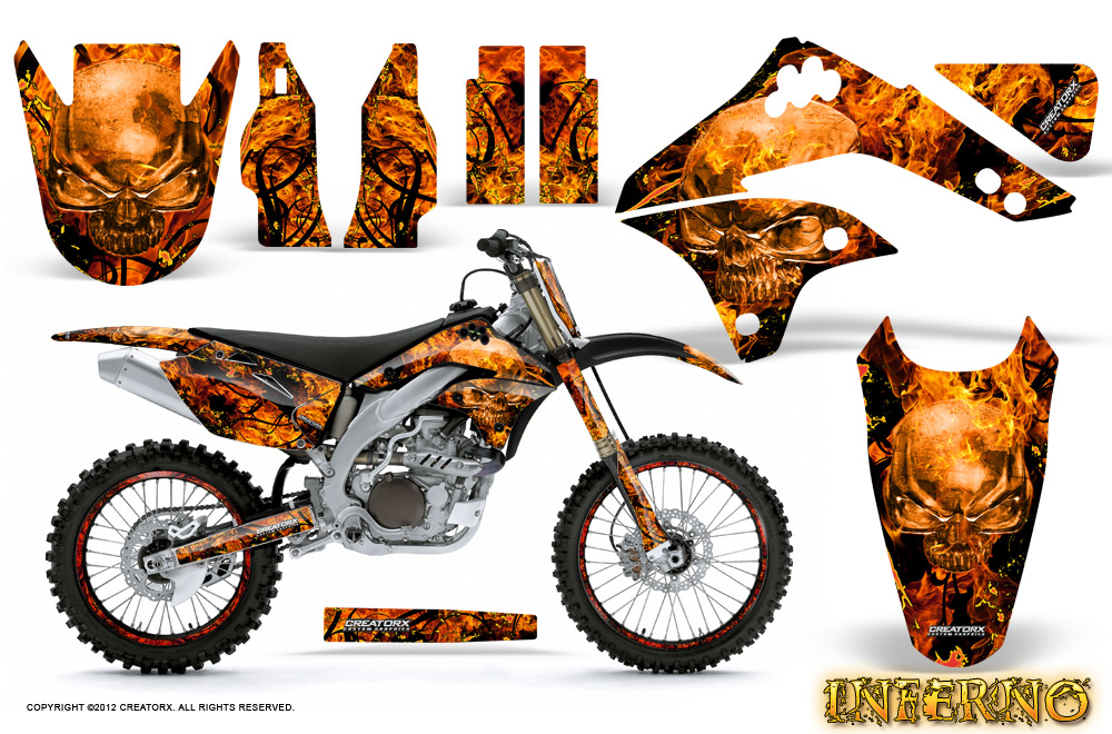 Kawasaki KX450F 06 08 Graphics Kit Inferno Orange NP Rims